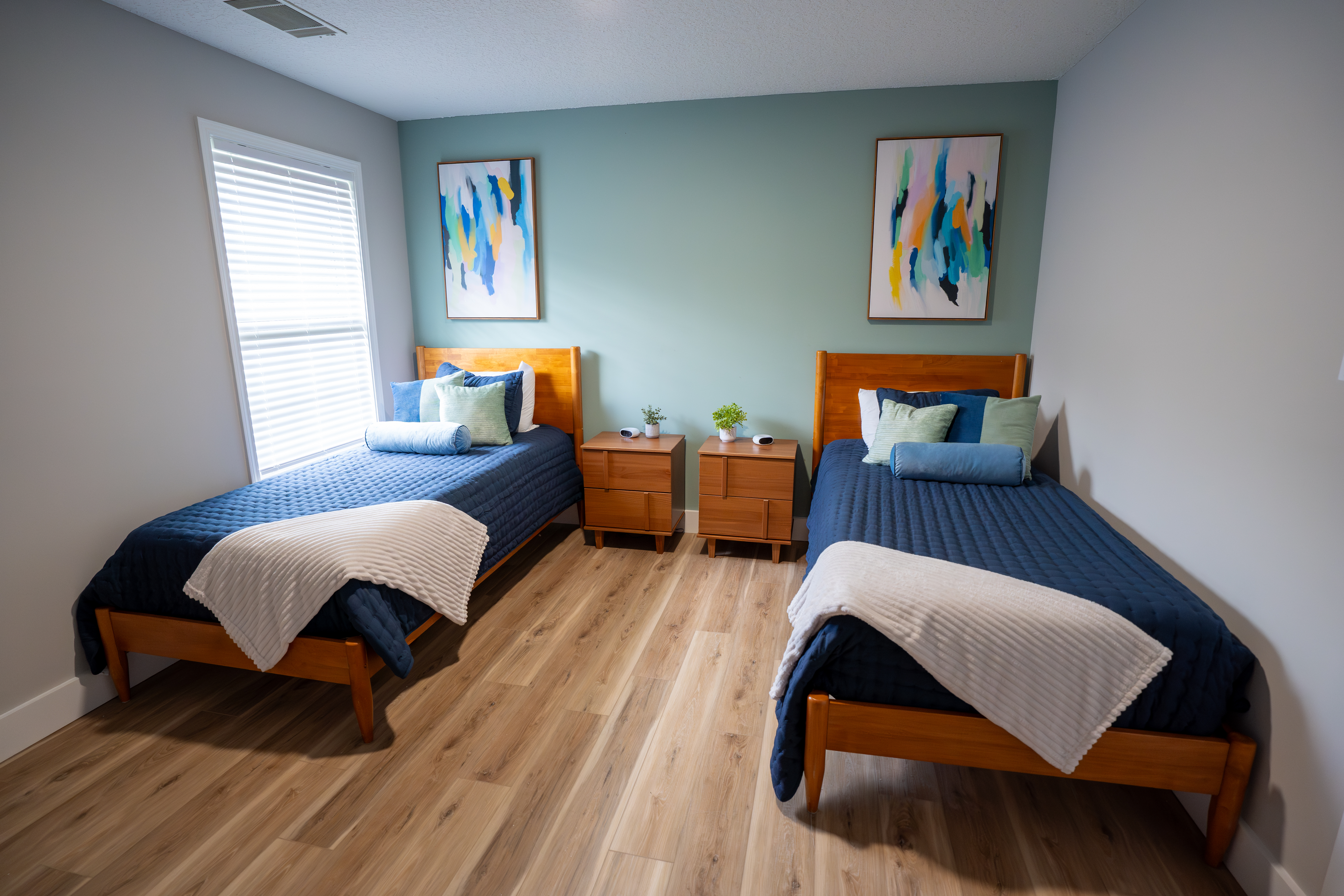 Comfortable bedroom at St. Marys Wellness Center